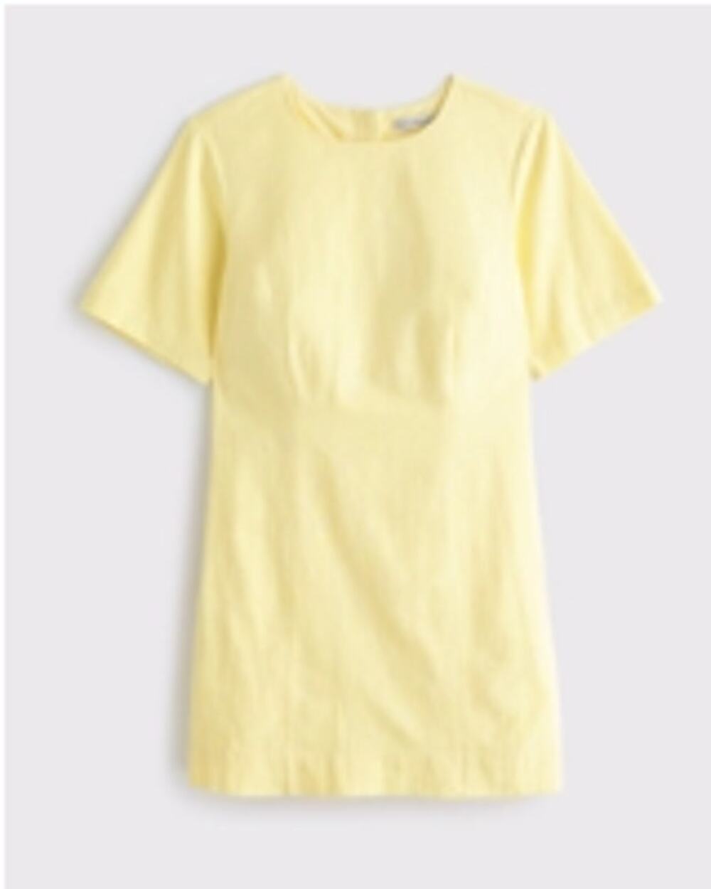 Abercrombie & Fitch Linen Blend Mini Dress Lemon Yellow Button Back XXSP